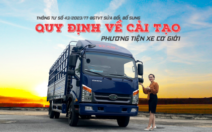 09 TRƯỜNG HỢP XE CƠ GIỚI CÓ SỰ THAY ĐỔI KHÔNG ĐƯỢC COI LÀ CẢI TẠO THEO THÔNG TƯ 43/2023/TT-BGTVT