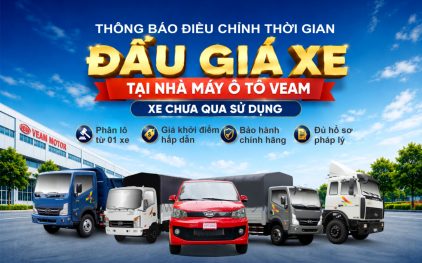 THÔNG BÁO ĐẤU GIÁ XE TỒN KHO (ĐIỀU CHỈNH THỜI GIAN TỔ CHỨC)