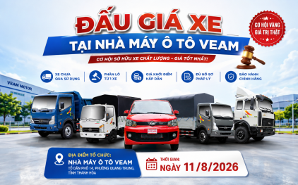 Thông báo đấu giá xe tồn kho tại Nhà máy ô tô VEAM