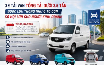 Xe tải Van tổng tải dưới 3.5 tấn được lưu thông như ô tô con